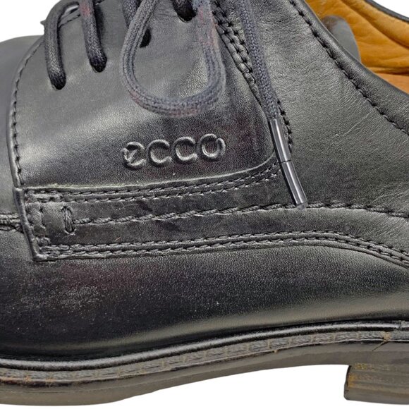 ECCO Windsor Black‎ Leather Apron Toe Oxford - Picture 5 of 10